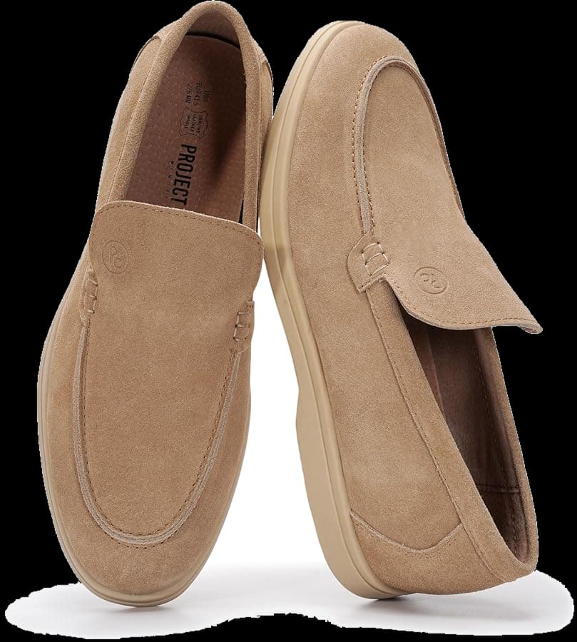Genuine Leather Venetian Slip-On Loafers — Camel Suede