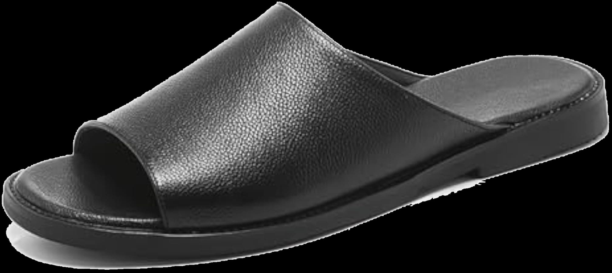 Premium PU Leather Open-Toe Slides