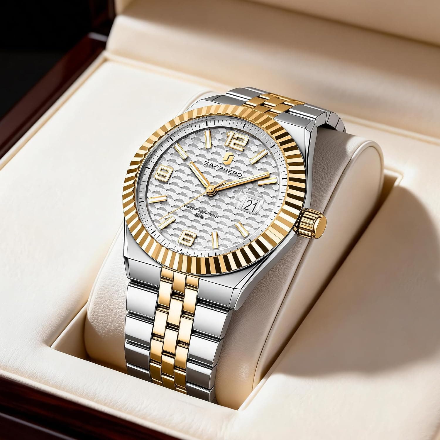 Luxury Two-Tone Quartz Watch